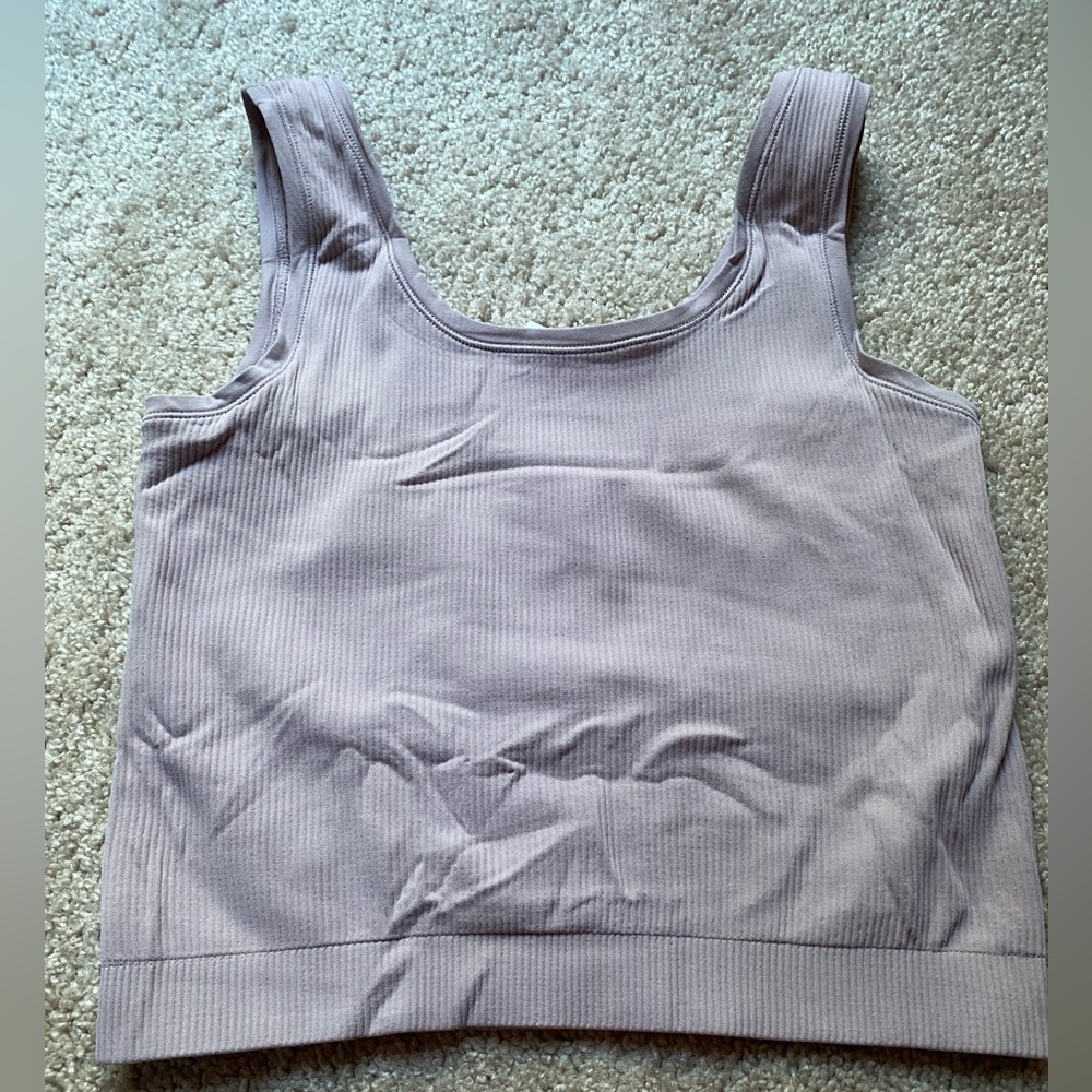 Athleta Girl Light Pink Ribbed Top